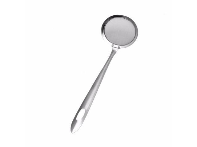 Stainless Steel Fat Skimmer Spoon Fine Mesh Strainer Ladle Oil-Frying Filter Spoon for Kitchen Frying Food