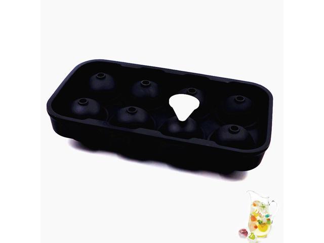 Ice Cube Trays Release Silicone 8 Grids Ice Trays with Spill-Resistant Removable Lid Stackable DIY Home Ice Cube Molds with Small Funnel for