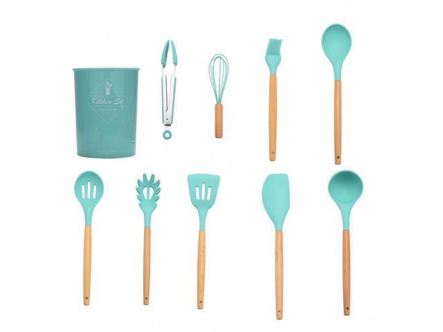 9PCS Cooking Utensils Kitchen Utensil Set Silicone Kitchenware Set Wooden Handle Cookware Set Chef Nonstick Cookware Kitchen Gadgets