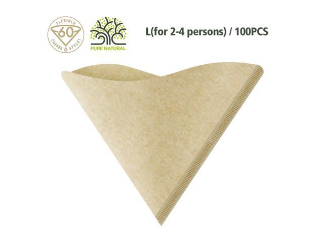 100pcs/set V-Shape Drip Paper Wooden Organic Coffee Powder Filter Paper Drip Coffee Pot Filter Paper Coffee Accessories