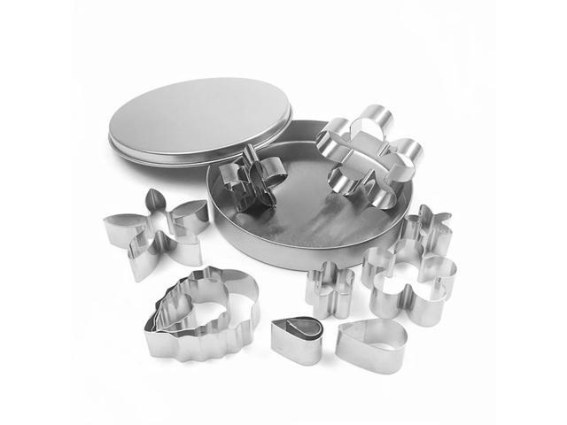 12pcs Creative Flower Cookie Cutter Baking Tool Kitchen Cutting Cookies Sugars Biscuit Candy Dessert Pastry Chocolate Fruits Vegetables Different