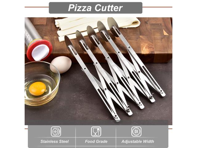5 Wheel Stainless Steel Pizza Knife Wheel Knife Cutter Adjustable Dough Divider for Pastry Pizza Pasta Cakes Cookies Kitchen Baking Tool