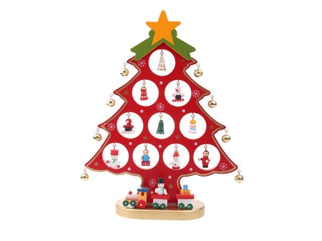 1062 Inch Christmas Tree with Hanging Decorations Decorative Wooden Xmas Tree Hanging Ornaments for Indoor Outdoor Garden Patio Backyard Party Decor