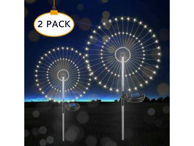 Outdoor Solar Garden Decorative Lights 150 LED String Landscape Light-DIY Flowers Fireworks Trees for Walkway Patio Lawn Backyard Party Decor 2 Pack