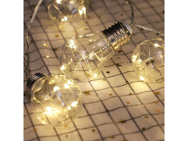 Outdoor String Lights 33ft LED String Lights with 10 Bulbs Warm White Waterproof Shatterproof Fairy String Lights Indoor String Lights for