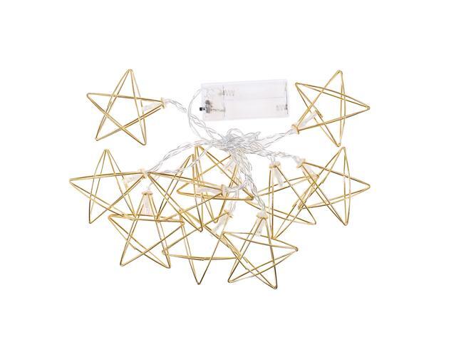 15 Meters 10 LEDs Stars Fairy String Light 2 * AA B-attery Powered Cell Opertaed Flexible Bendable Foldable Design Warm White for Home Party Daily