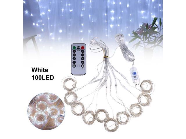 3*1M 100LEDs USB Curtain Light Copper Wire 8 Modes Lamp String Lights with RF Remote