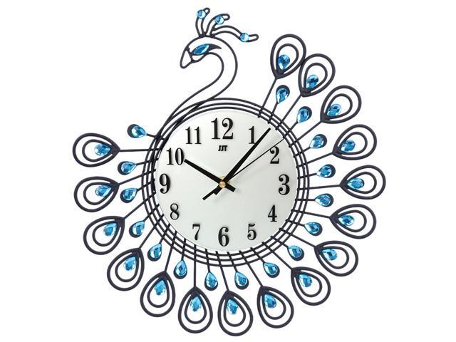 Large Decorative 3D Iron Art Wall Clock Non-ticking Modern Wall Clock for Living Room Bedroom 3D Silent European Style Clock