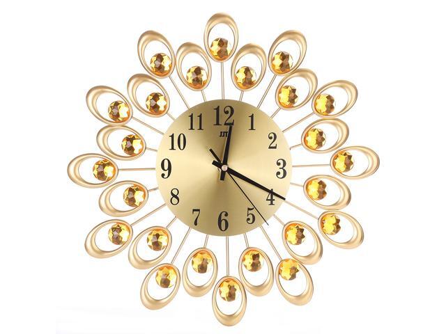 Large Decorative 3D Iron Art Wall Clock Non-ticking Modern Wall Clock for Living Room Bedroom 3D Silent European Style Clock