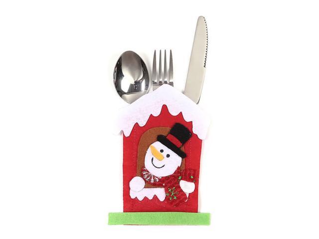 Mini Christmas Cutlery Tableware Holders Mini Santa Silverware Holders Candy Covers Wine Bottle Decor Gift Thanksgiving Day Holiday Festivals