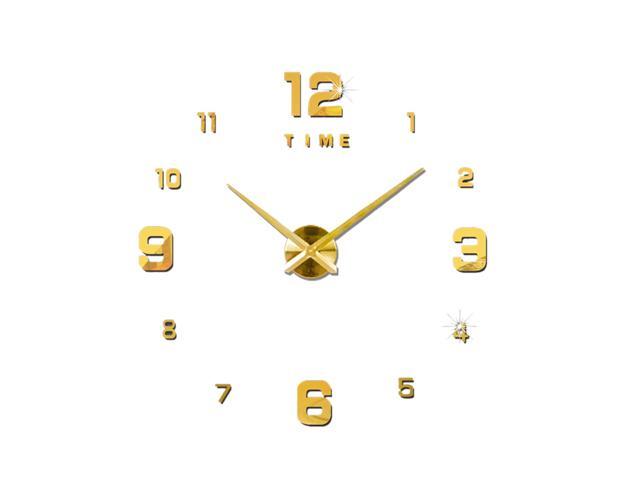 DIY Wall Clock Frameless 3D Mirror Wall Clock Large Mute Wall Stickers for Living Room Home Decorations
