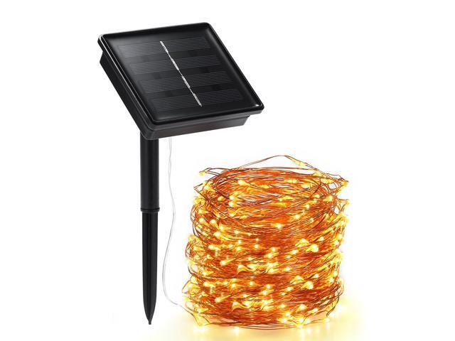 Solar String Lights 72ft 100 LED Rope Light 8 Modes Warm White Lights for Party Garden Home Festival Decoratio