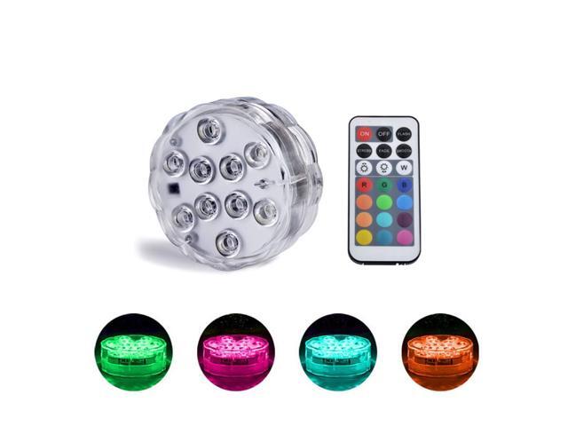 LED Lights with Remote Waterproof Underwater Led Lights Pad Battery Operated for Aquarium Hot Tub Pond Pool Base Vase Garden Wedding Party