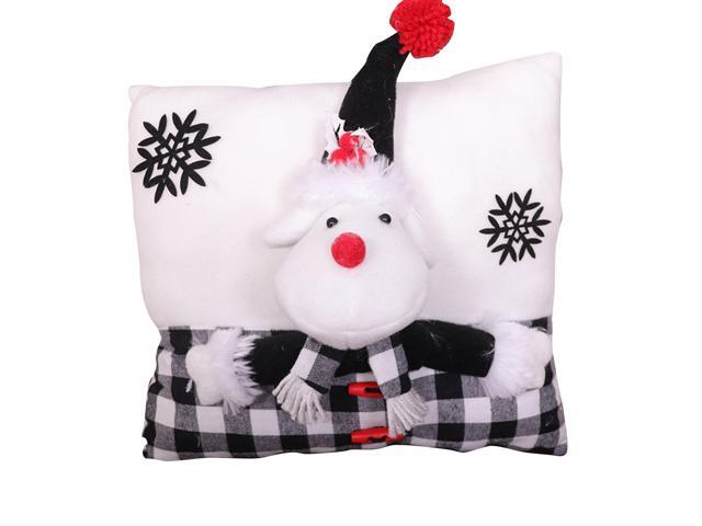 Christmas Pillow Throw Cushion Cover Christmas Decorations for Sofa Couch Bedroom Car 13 x 13 inches(Reindeer)
