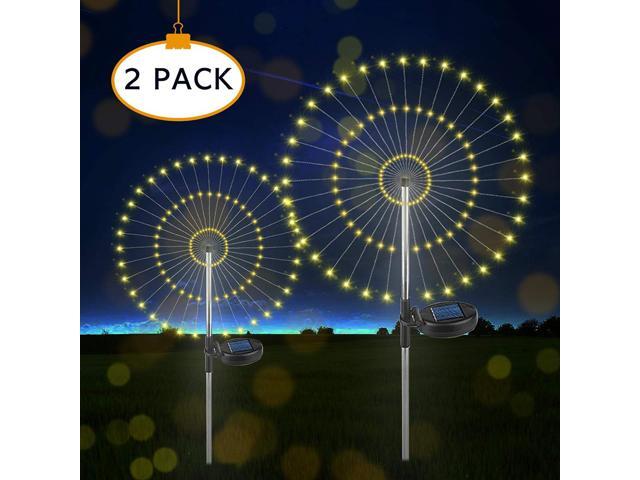 Outdoor Solar Garden Decorative Lights 150 LED String Landscape Light-DIY Flowers Fireworks Trees for Walkway Patio Lawn Backyard Party Decor 2 Pack