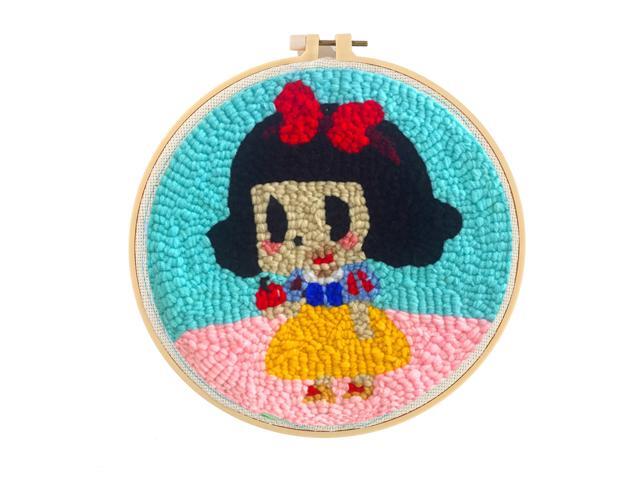 Punch Needle Starter Kits DIY Handcraft Embroidery Set Hoop Yarn Rug for Wall Home Decor