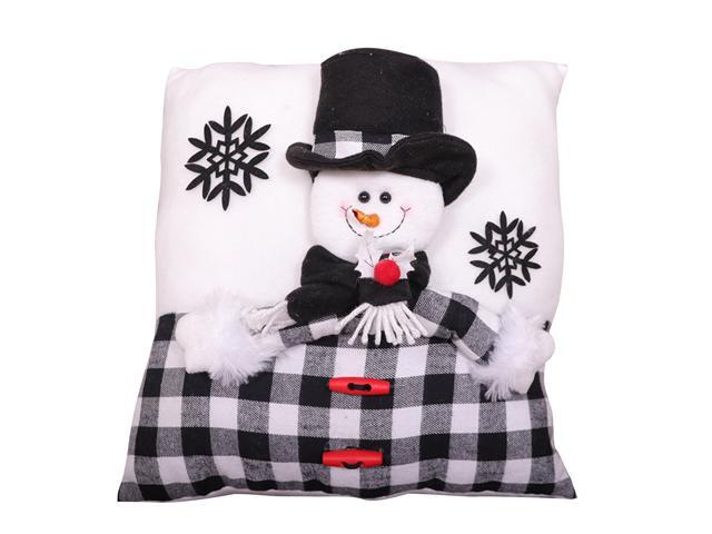 Christmas Pillow Throw Cushion Cover Christmas Decorations for Sofa Couch Bedroom Car 13 x 13 inches(Snowman)