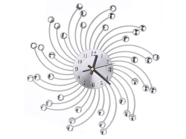 Large Decorative 3D Iron Art Wall Clock Non-ticking Modern Wall Clock for Living Room Bedroom 3D Silent European Style Clock