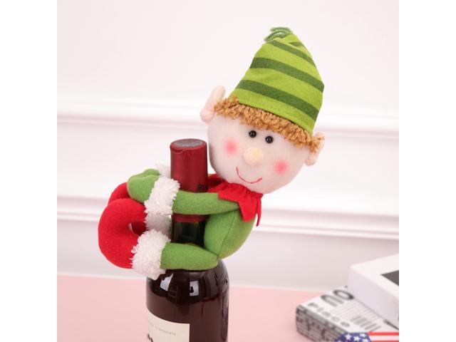 Mini Christmas Wine Bottle Cover Wine Bottle Holders Mini Santa Wine Bottle Cover Table Decor Gift Thanksgiving Day Holiday Festivals Dinner Decor