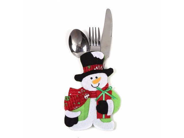 Mini Christmas Cutlery Tableware Holders Mini Santa Silverware Holders Candy Covers Home Table Decor Gift Thanksgiving Day Holiday Festivals Dinner