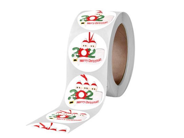1 Roll /500pcs Christmas Stickers Self-adhesive Holiday Sticker for Christmas Home DIY Party Decoration