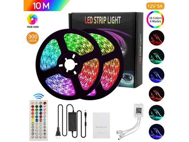 LED Strip Lights Smart Color Changing Rope Lights 164ft/5M 5050 RGB Light Strips with BT APP Controlled Music Apply for TV Bedroom Party and
