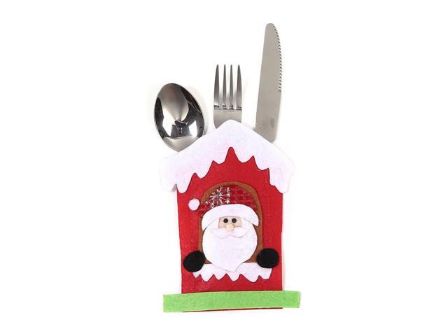 Mini Christmas Cutlery Tableware Holders Mini Santa Silverware Holders Candy Covers Wine Bottle Decor Gift Thanksgiving Day Holiday Festivals