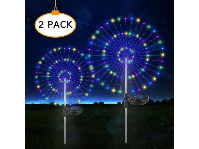 Outdoor Solar Garden Decorative Lights 150 LED String Landscape Light-DIY Flowers Fireworks Trees for Walkway Patio Lawn Backyard Party Decor 2 Pack