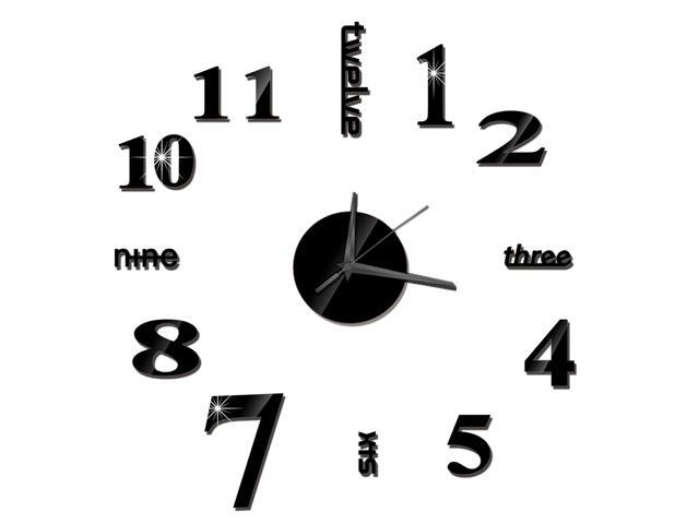 DIY Wall Clock Frameless Mirror Wall Clock Large Mute Wall Stickers for Living Room Home Decorations