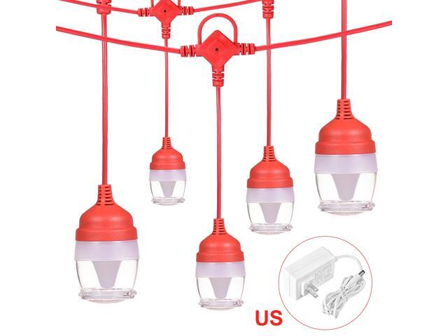 Classic LED String Lights White38 Foot Length12 Impact Resistant Bulbs Shatterproof Weatherproof for Patio Deck Backyard Garden Wedding(US Plug)