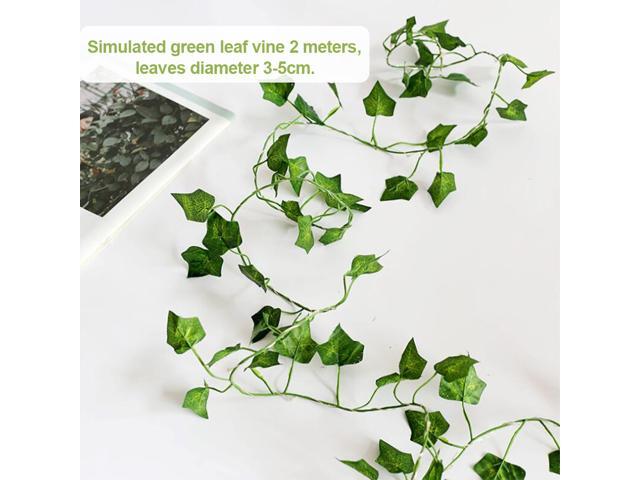 Green Leaf Rattan Artificial Ivy Garland Fake Leaf Plants Vine Garland String Light 2 Meters 20 LEDs USB Powered Wedding Party Christmas Holiday