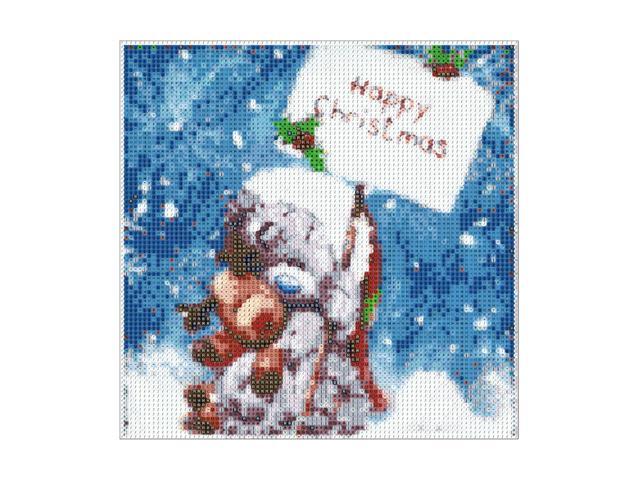 12*12 Inch Christmas DIY 5D Diamond Painting Kit Full Drill Diamond Painting Bear Pattern Resin Rhinestone Mosaic Embroidery Cross Stitch Craft