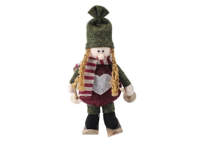 Christmas Table Decoration Desk Ski Girl Shaped Ornament Thanksgiving Day Housewarming Decoration Winter Ornament Merry Christmas Happy Holidays