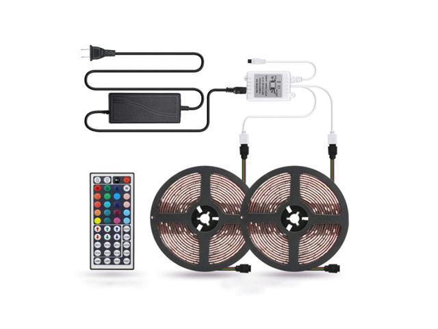 LED Strip Lights Kit Waterproof 328ft 5050 RGB 300led Strips Lighting Flexible Color Changing Rope Lights with 44 Key IR Remote for Room Home