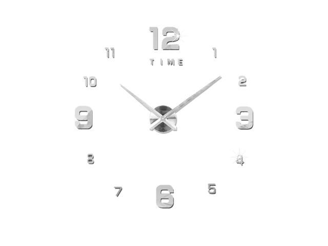 DIY Wall Clock Frameless 3D Mirror Wall Clock Large Mute Wall Stickers for Living Room Home Decorations