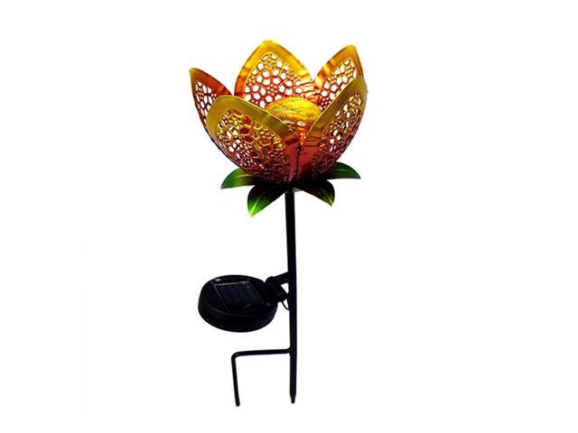 LED Solar Landscape Lights Flower Shaped LED Garden Lights Waterproof Solar Powered Outdoor Stake Light for Pathway Walkway Lawn Backyard Security