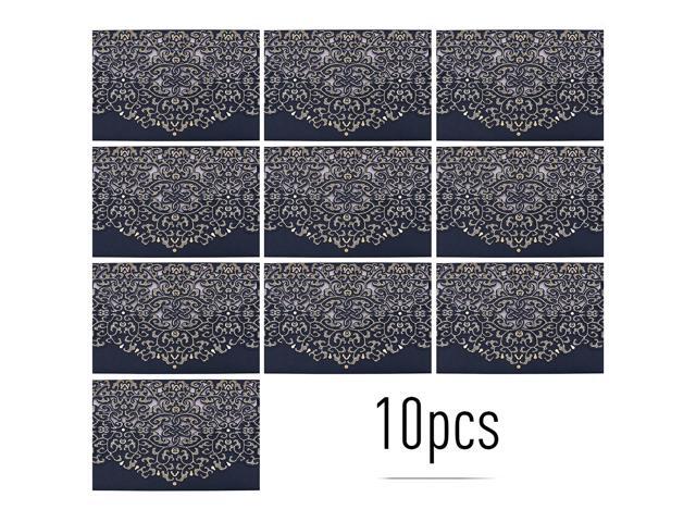 10pcs Blue Laser Cut Invitation Cards Invitation Holders Greeting Card Wedding Anniversary Birthday Party Supplies