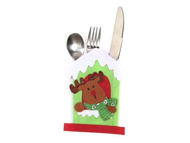 Mini Christmas Cutlery Tableware Holders Mini Santa Silverware Holders Candy Covers Wine Bottle Decor Gift Thanksgiving Day Holiday Festivals