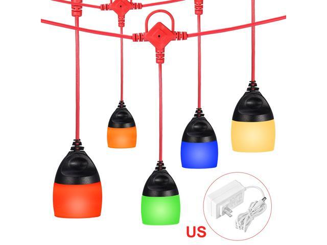 Classic LED String Lights RGB38 Foot Length12 Impact Resistant Bulbs Shatterproof Weatherproof for Patio Deck Backyard Garden Wedding(US Plug)