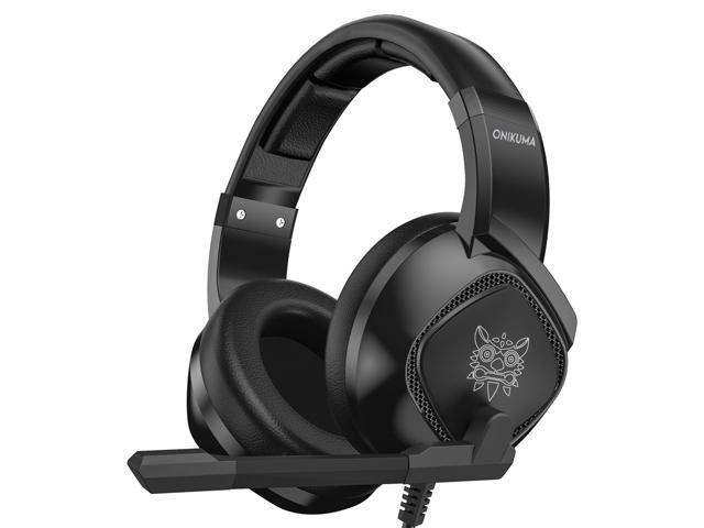 ONIKUMA K19 35mm Wired Gaming Headset Over Ear Headphones Noise Canceling E-Sport Earphone with Mic LED Lights Volume Control Mute Mic for PC