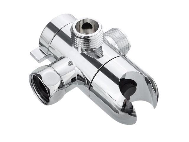 3-Way Shower Diverter Valve Mount G1/2 Handheld Shower Arm Diverter Splitter Polished Chrome Bathroom Shower System Replacement Part Attachment
