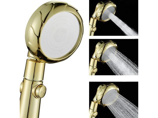 3 Spray Settings Shower Head with ON/Off Pause Switch Water Saving High Pressure Handheld Showerhead G1/2 Adjustable Bathroom Shower Head Bath