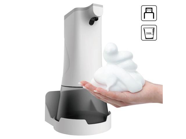 350mL Automatic Foam Soap Dispenser Infrared Hand-free Touchless USB Soap Dispenser Foam Liquid Lotion Gel Auto Hand Soap Dispenser for Bathroom