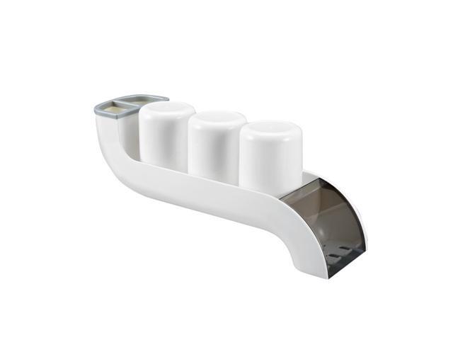 Multifunctional Toothbrush Rack with 3PCS Toothbrush Cups Wall Mounted Toothbrush Holder Nail-free Toothbrush Cup Organizer 3 Toothbrush Slots