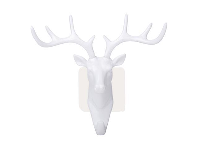 Adhesive Hook Deer Elk Head Shape Towel Hanger No Punching Hanging Hook Wall Mount Heavy Duty Hook Keys Sticky Holder Stick on Wall Door Cabinet