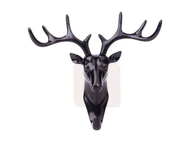 Adhesive Hook Deer Elk Head Shape Towel Hanger No Punching Hanging Hook Wall Mount Heavy Duty Hook Keys Sticky Holder Stick on Wall Door Cabinet