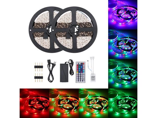 DC12V 48W 10 Meters 600 LED RGB Strip Light with IR 44 Keys Remote Control Controller Cuttable Supported Automatic Colors Changing/ Multi-color