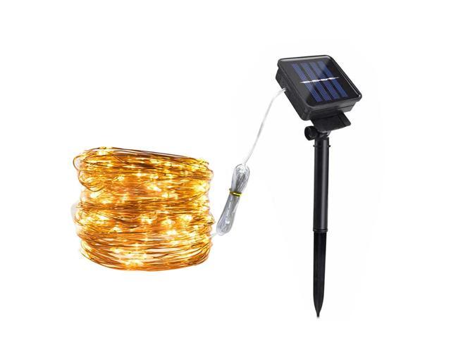 Solar Copper Lamp String Christmas LED Decorative Lamp Copper Star String Lamp Light String 8 Function Modes 100/200/300/400 LED White/Warm