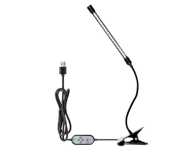 USB Plant Grow Light Sunlight White Full Spectrum Lighting Angle Adjustable Desktop Clamp Growing Lamp for Indoor Plants 5 Dimmable Levels 4/8/12H