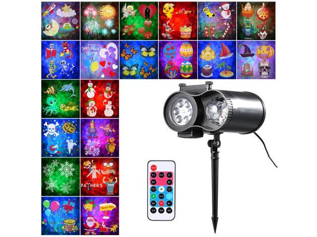 AC110-240V 6W Double-tube Water Pattern Card Snowstorm Pattern Projection Lamp Outdoor Lawn Waterproof Garden Lamp